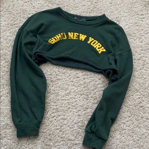 COPY - Dark green with yellow crop top workout sw…